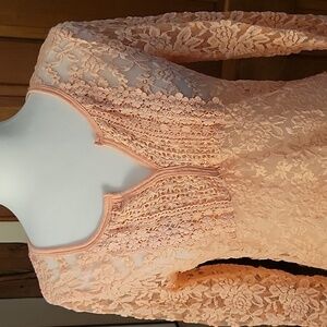 Peach Lace Women's Top